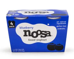 Noosa Blueberry Finest Yogurt - 4 x 4 oz Cups