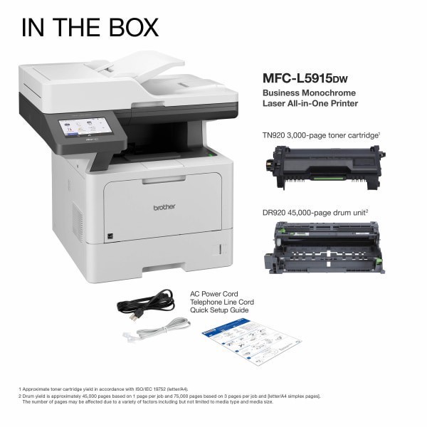 slide 4 of 8, Brother Mfc-L5915Dw Wireless Business Laser Monochrome All-In-One Printer, 1 ct