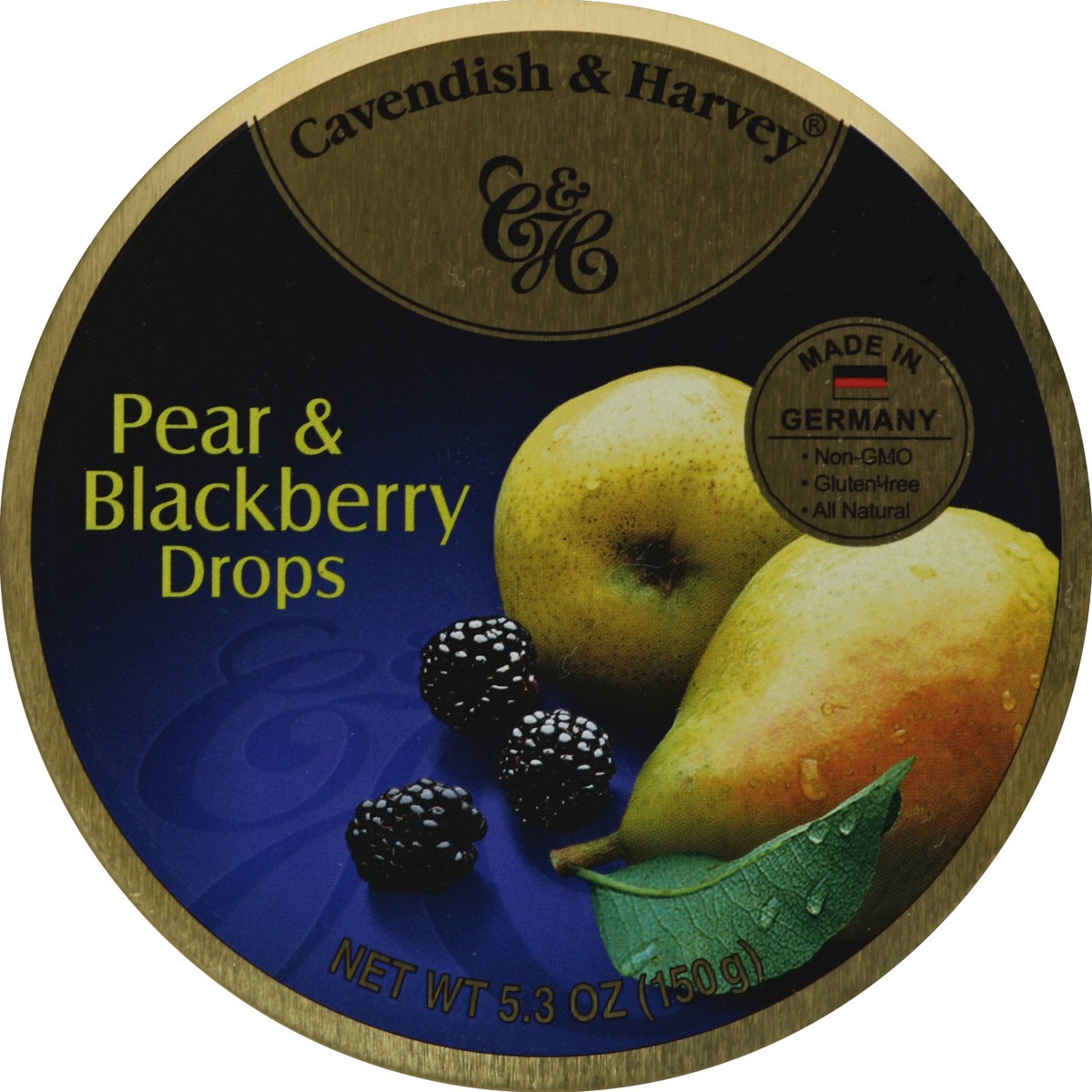 slide 3 of 3, Cavendish & Harvey Cavendish Fruit Drops Tin - Pear & Blackberry, 5 oz