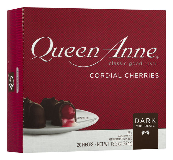slide 1 of 1, Queen Anne World's Finest Chocolate, Inc. Queen Anne Dark Chocolate Cordial Cherries, 13.2 oz