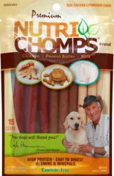 Nutri Chomps Premium Chicken Peanut Butter Milk Dog Treats 15 ea