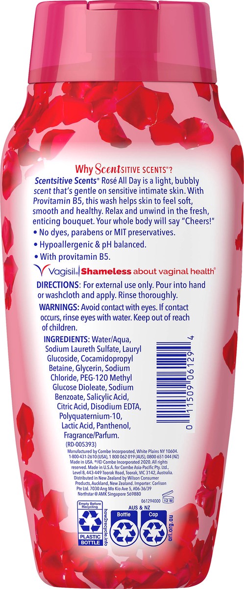 slide 7 of 8, Vagisil Scentsitive Scents Rose All Day Daily Intimate Wash 12 oz, 12 oz