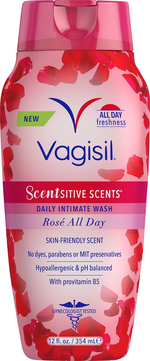 slide 1 of 8, Vagisil Scentsitive Scents Rose All Day Daily Intimate Wash 12 oz, 12 oz