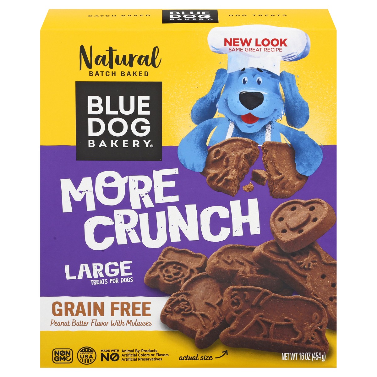 slide 1 of 9, Blue Dog Bakery Large Grain Free Peanut Butter Flavor with Molasses Treat for Dogs 16 oz, 16 oz