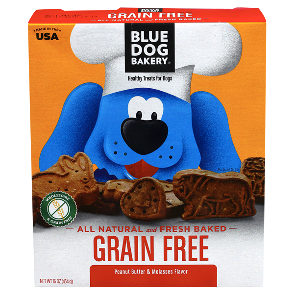 slide 1 of 9, Blue Dog Bakery Grain Free Peanut Butter & Molasses Biscuits, 16 oz