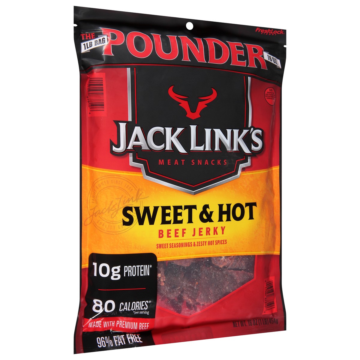 slide 4 of 11, Jack Link's Sweet & Hot Beef Jerky 16 oz, 16 oz