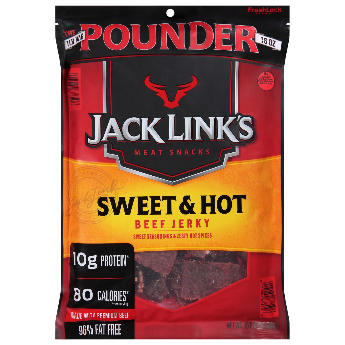 slide 1 of 11, Jack Link's Sweet & Hot Beef Jerky 16 oz, 16 oz