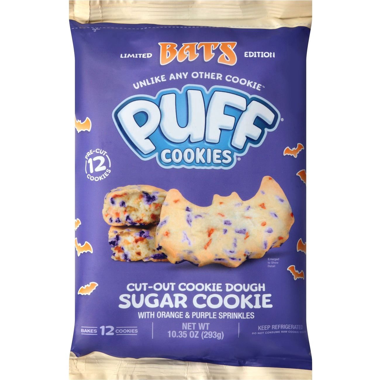 slide 1 of 1, Puff Cookie Dough Bats 12 ct, 12 ct