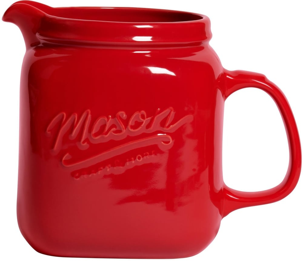 slide 1 of 1, Mason Craft & More Ceramic Pitcher - Red, 3 qt