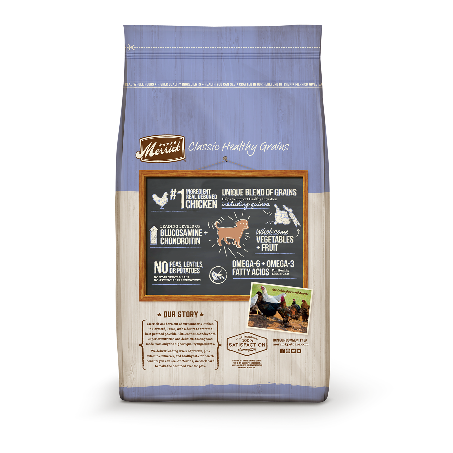 slide 3 of 5, Merrick Healthy Grains Premium Dry Dog Food, Wholesome And Natural Kibble For Healthy Digestion, Puppy Recipe, 12 lb