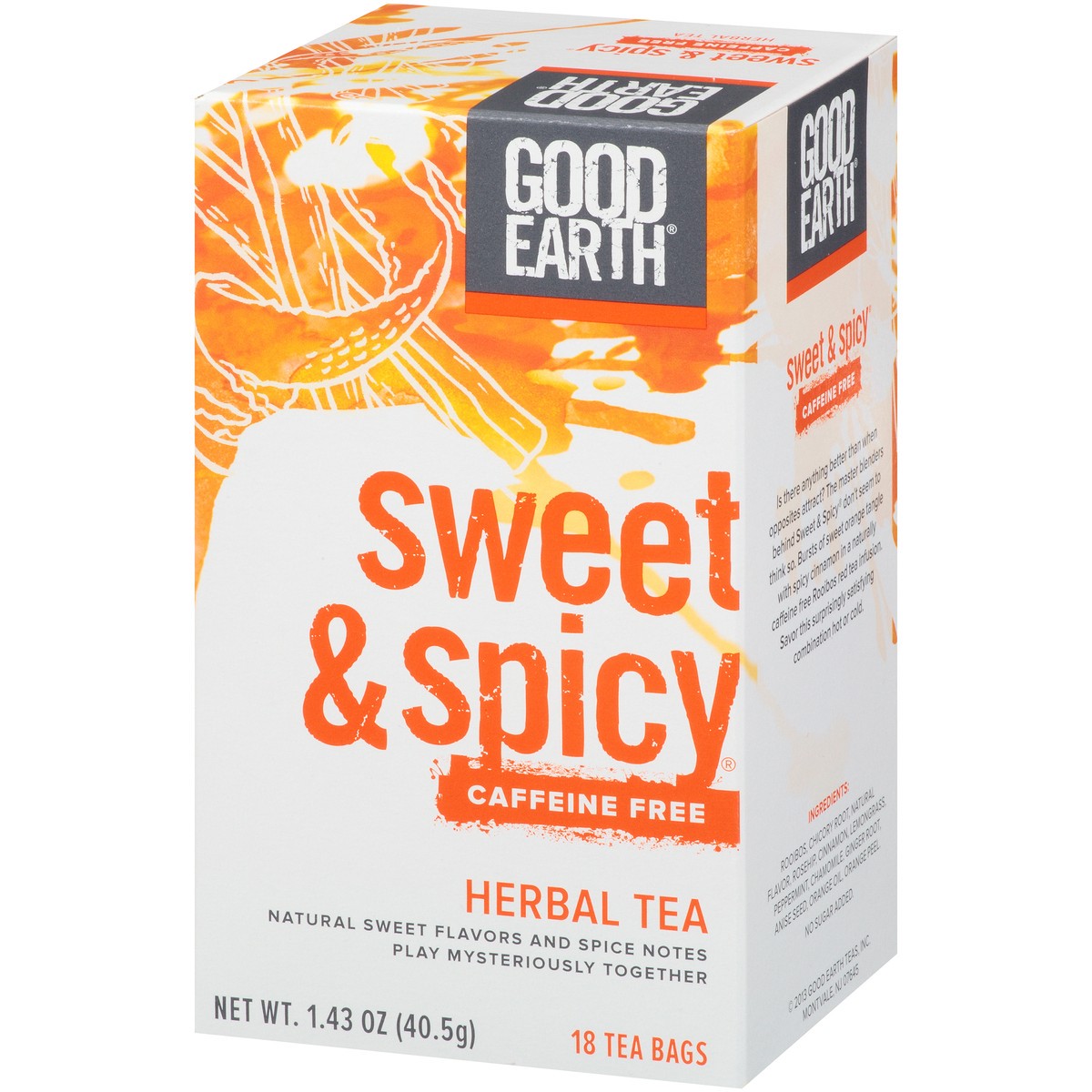 slide 4 of 4, Good Earth Sweet & Spicy Caffeine Free Herbal Tea, 1.43 oz, 18 ct