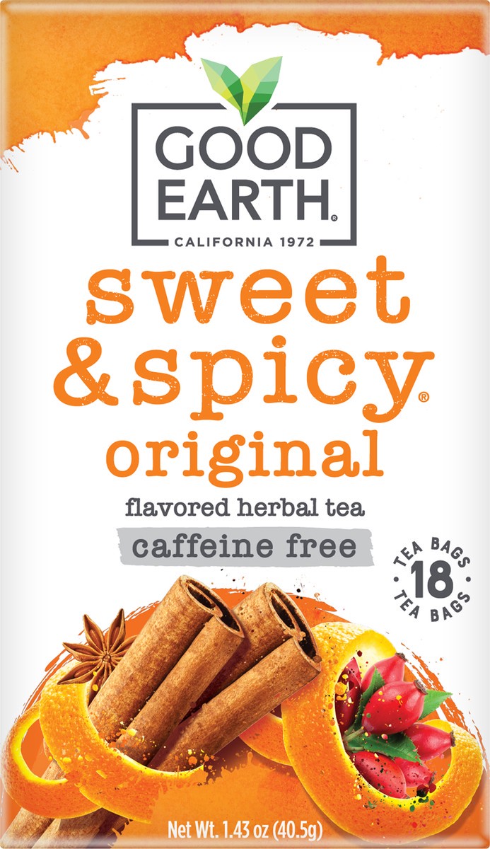 slide 3 of 4, Good Earth Sweet & Spicy Caffeine Free Herbal Tea, 1.43 oz, 18 ct