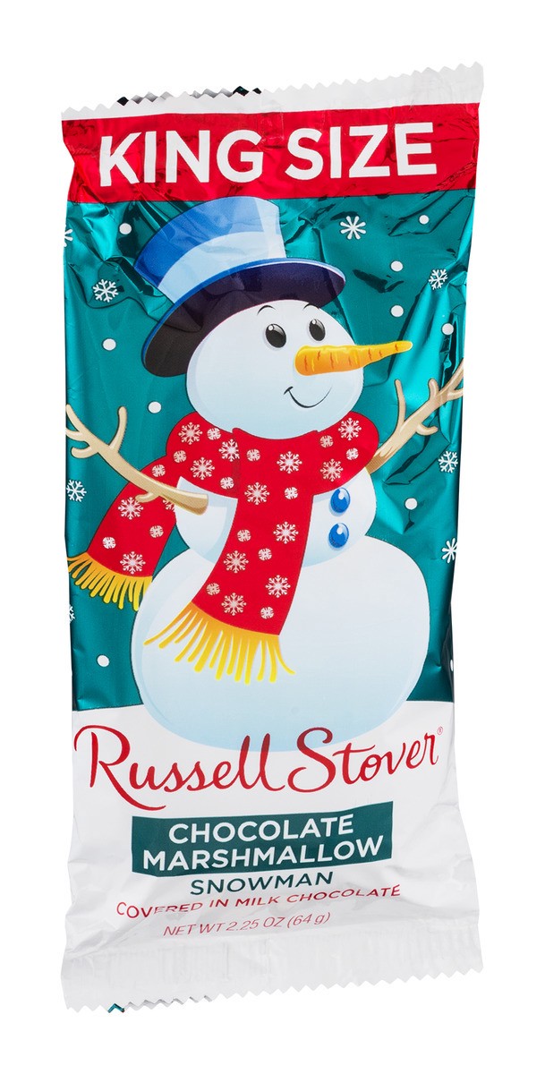 slide 2 of 9, Russell Stover King Size Marshmallow Snowman Chocolate, 2.25 oz