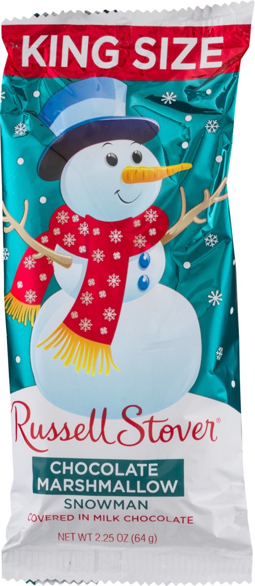 slide 5 of 9, Russell Stover King Size Marshmallow Snowman Chocolate, 2.25 oz