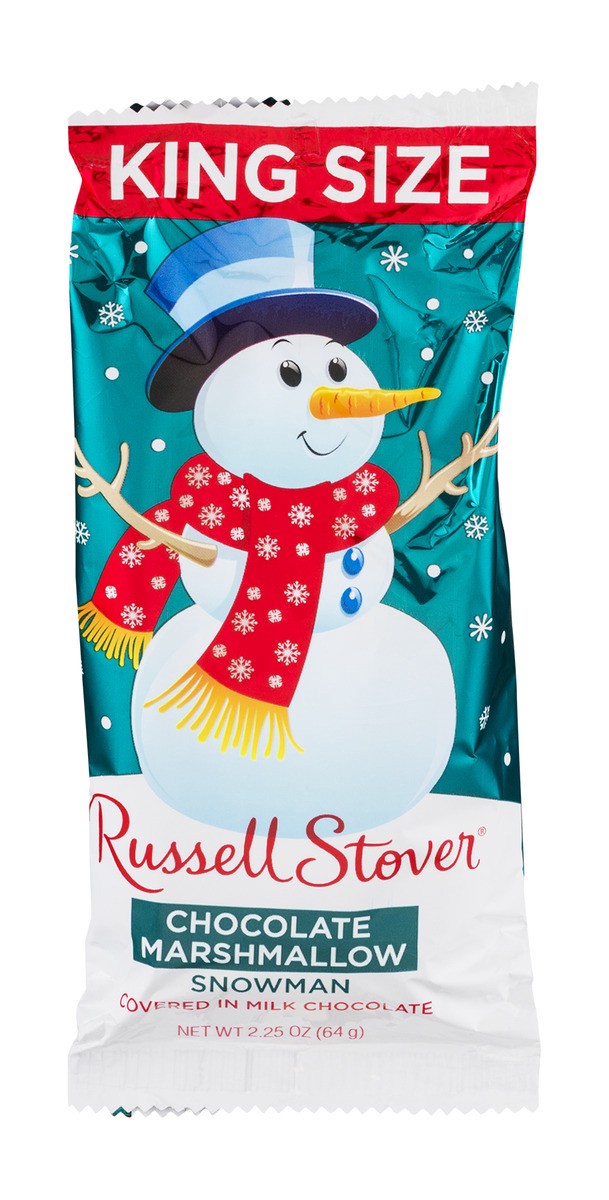 slide 1 of 9, Russell Stover King Size Marshmallow Snowman Chocolate, 2.25 oz