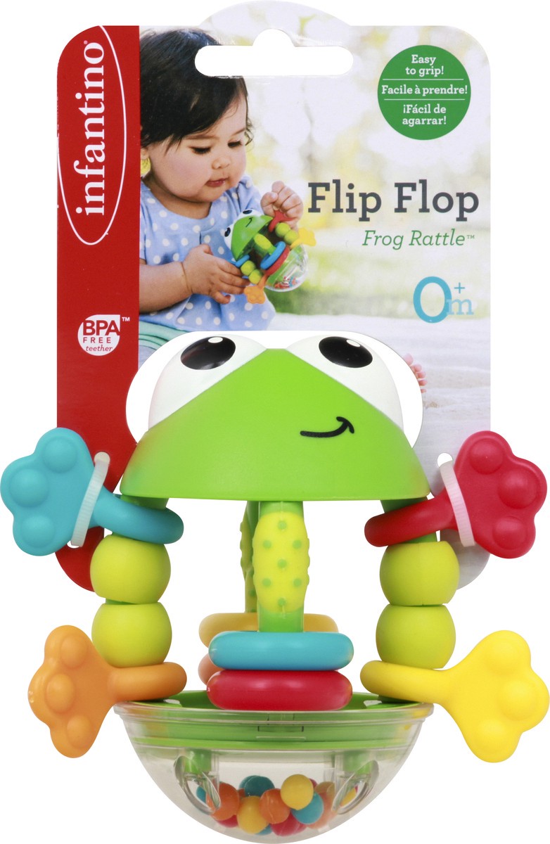 slide 3 of 10, Infantino Flip Flop Frog Rattle 1 ea, 1 ct