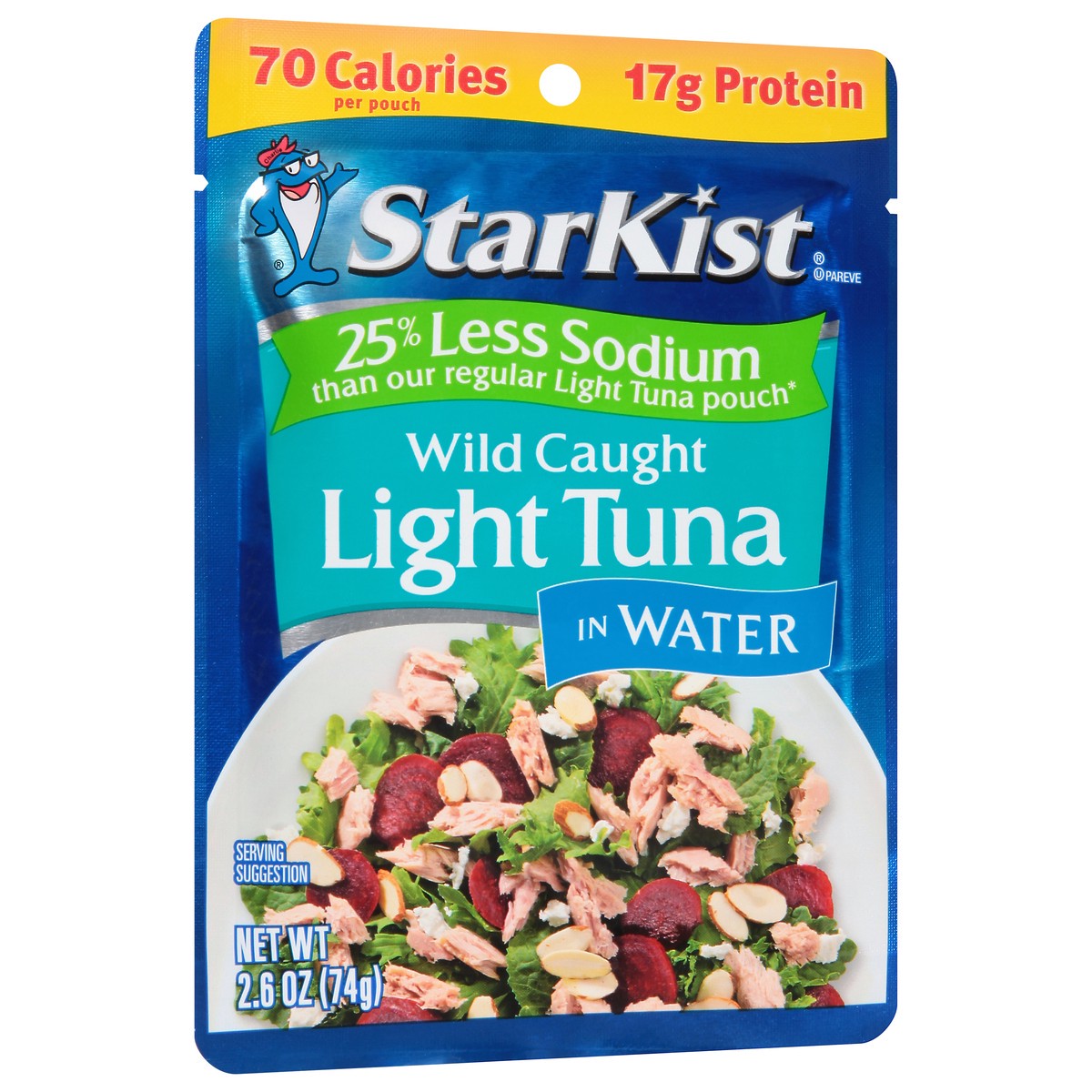 slide 2 of 9, StarKist 25% Less Sodium Wild Caught Light Tuna in Water 2.6 oz, 2.6 oz