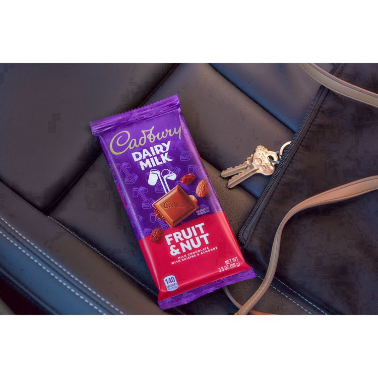 slide 46 of 72, Cadbury DAIRY MILK Fruit & Nut Milk Chocolate Candy Bar, 3.5 oz, 3.5 oz