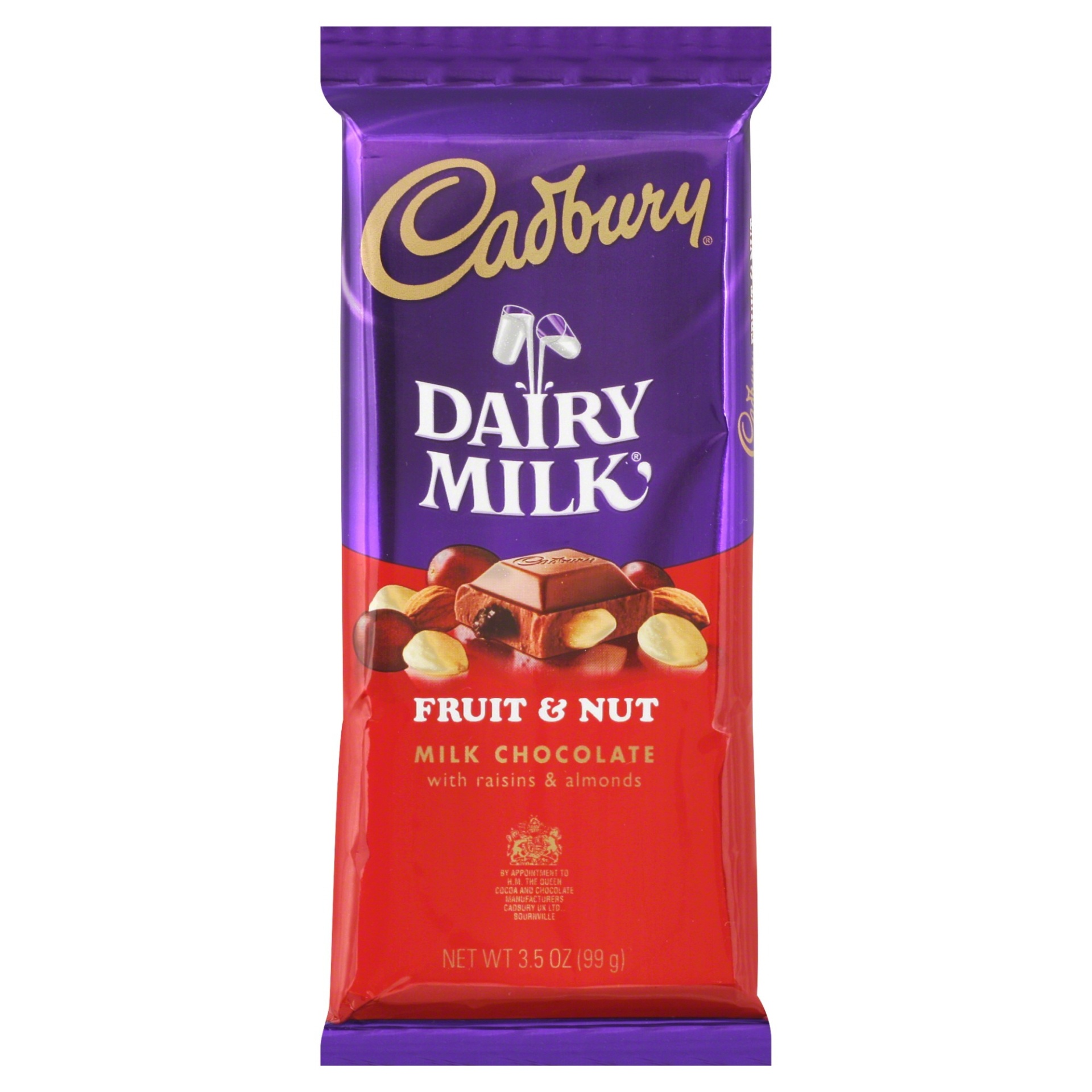 slide 1 of 4, Cadbury Dairy Milk Fruit & Nut Chocolate Bar, 3.5 oz