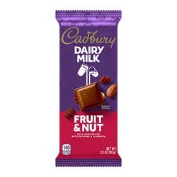 Cadbury DAIRY MILK Fruit & Nut Milk Chocolate Candy Bar, 3.5 oz