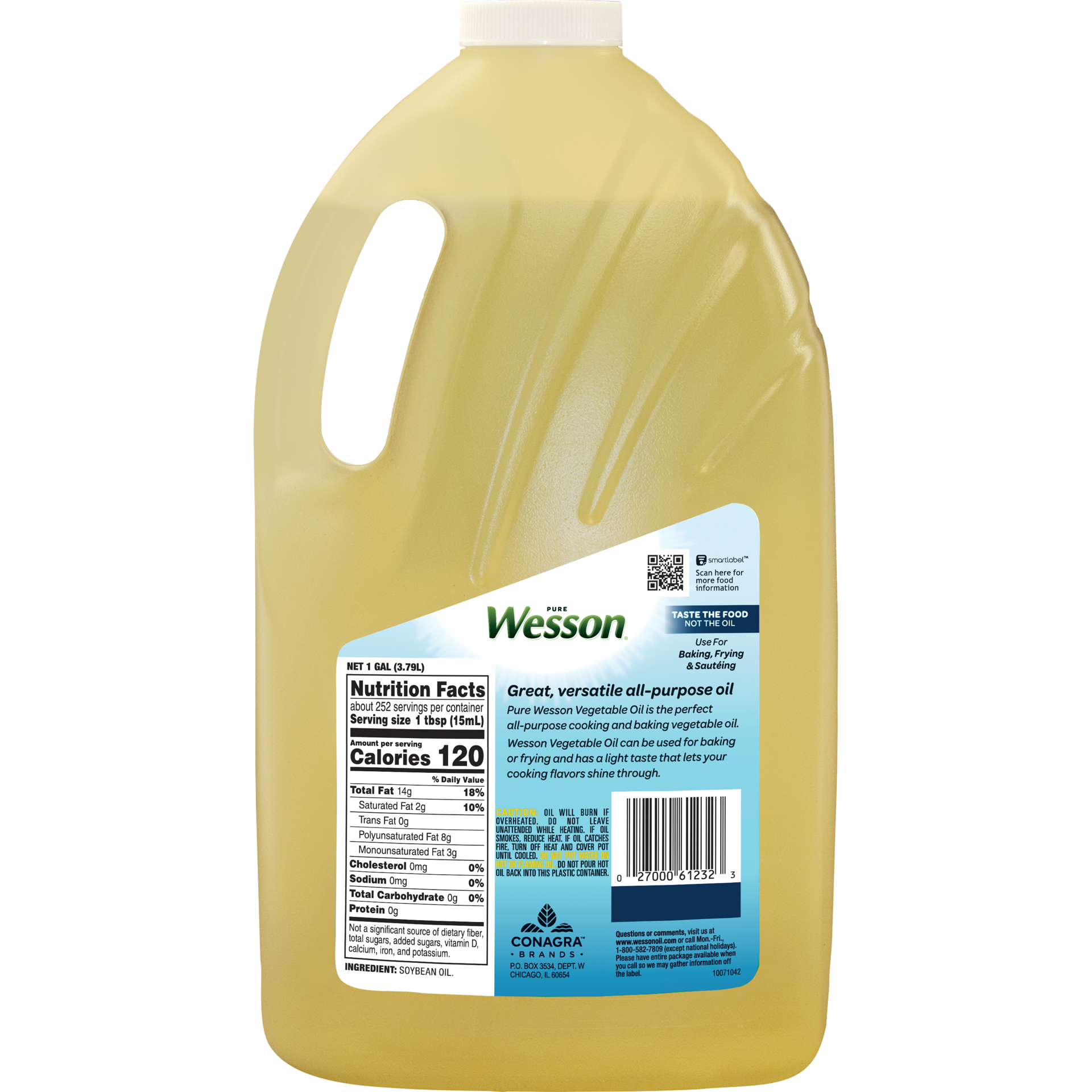 slide 2 of 2, Wesson Vegetable Oil, 1 gal