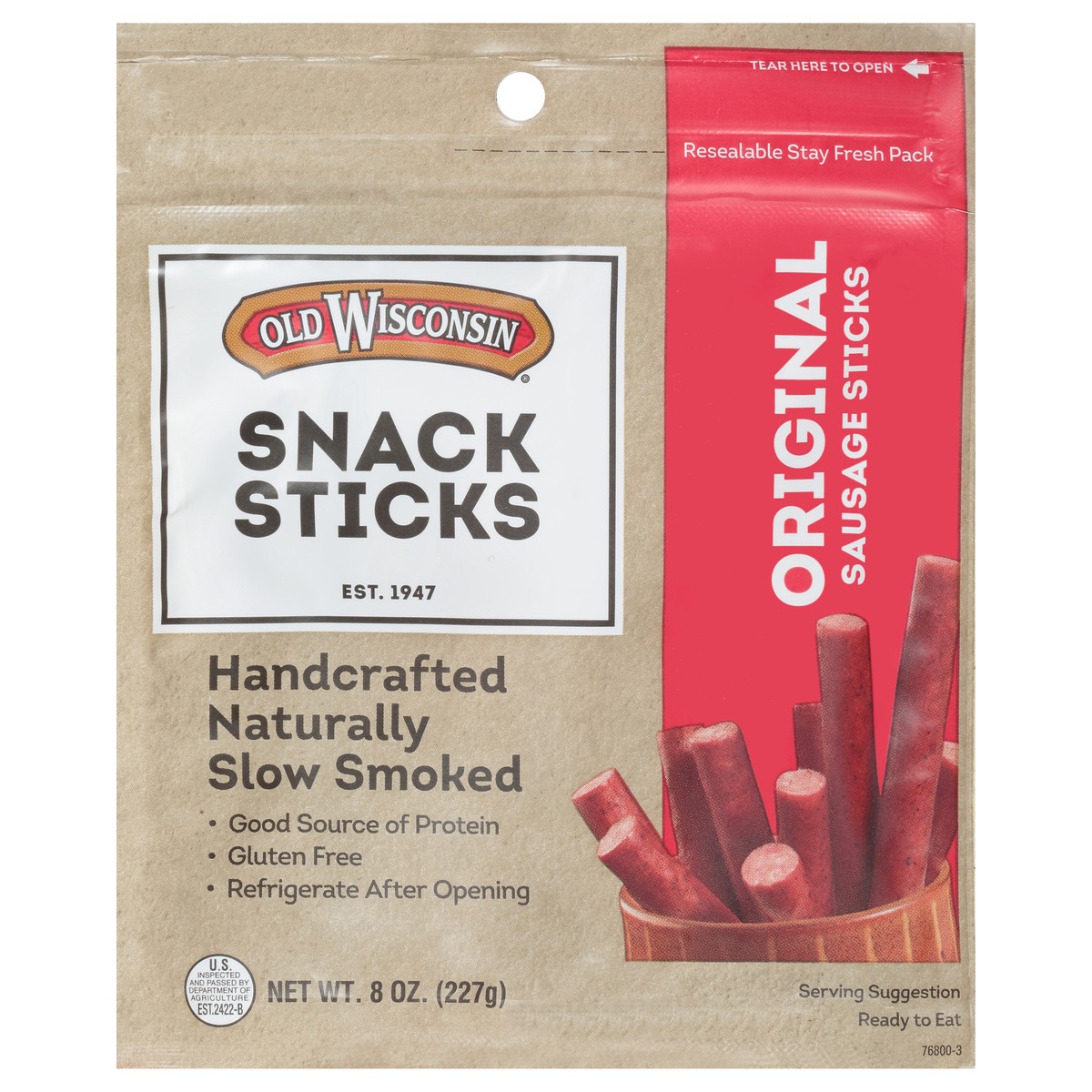 slide 2 of 9, Old Wisconsin Original Snack Stick, 8 oz