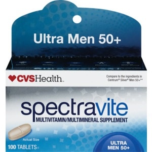 slide 1 of 1, CVS Health Spectravite Ultra Men 50+ Multivitamin Tablets, 100 ct