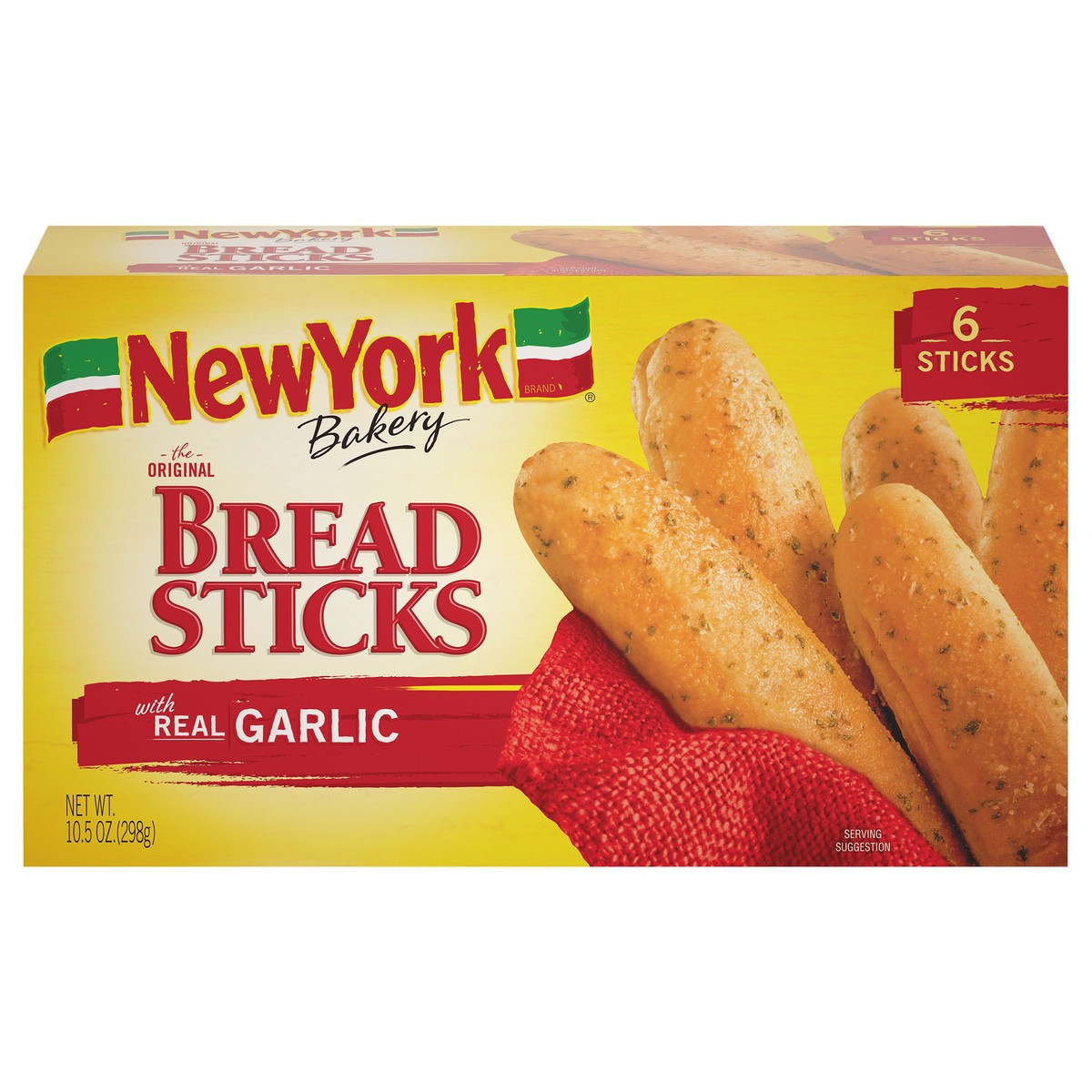 slide 1 of 9, New York Bakery Bread Sticks with Real Garlic 10.5 oz. Box, 6 ct