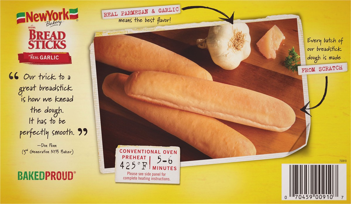 slide 4 of 9, New York Bakery Frozen Breadsticks with Garlic - 10oz, 10 oz