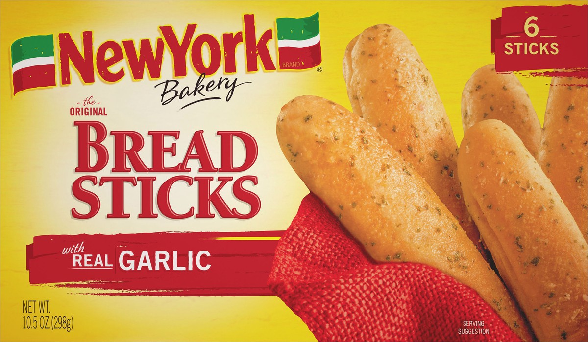 slide 6 of 9, New York Bakery Frozen Breadsticks with Garlic - 10oz, 10 oz
