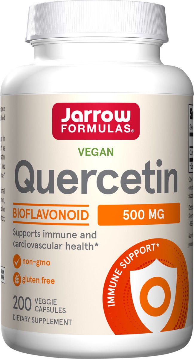 slide 4 of 4, Jarrow Formulas Quercetin 500 mg - Bioflavonoid - Dietary Supplement - 200 Servings (Veggie Caps) - Supports Healthy Cellular Function, Cardiovascular Health, Immune Health & Response, 200 ct