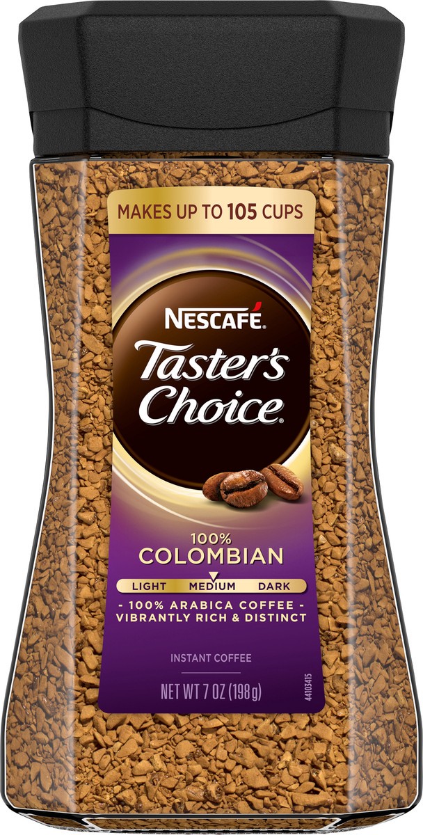 slide 5 of 11, Nescafé Taster's Choice, Colombian Medium Roast Instant Coffee, 7 oz. Jar, 7 oz