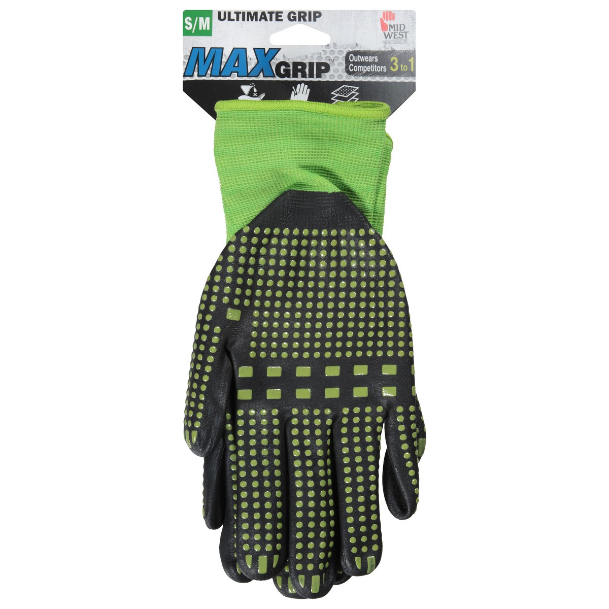 slide 1 of 9, Midwest Max Grip Ultimate Grip Gloves S/M 1 ea, SM/MED