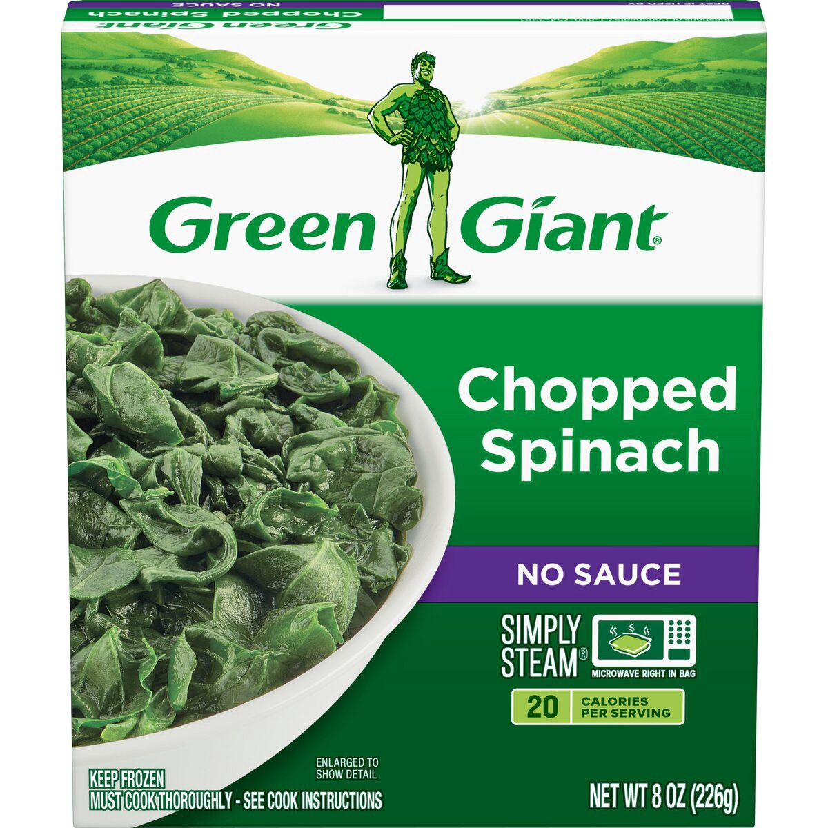 slide 1 of 9, Green Giant Chopped Spinach, 8 oz