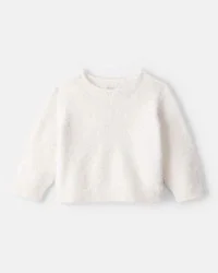 Carter's Baby Girl Brushed Sweater - White Cream 12M