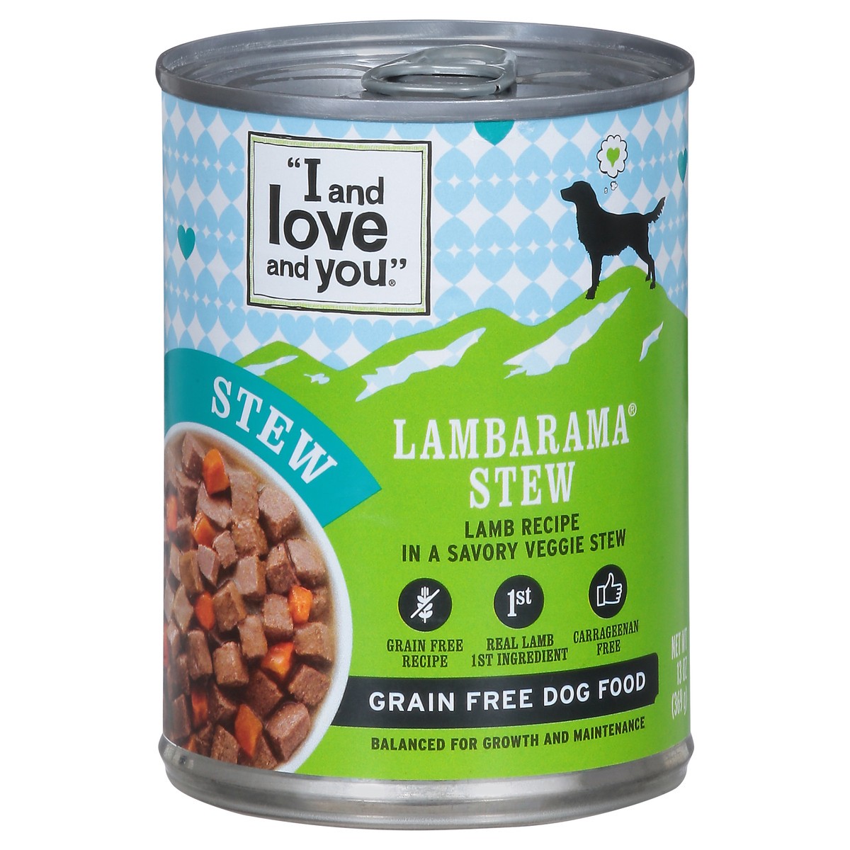 slide 1 of 29, I and Love and You Grain Free Lambarama Stew Dog Food 13 oz, 13 oz