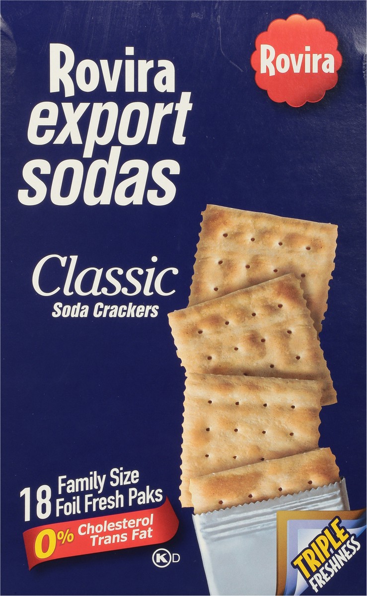 slide 3 of 9, Rovira Export Sodas Classic Soda Crackers Family Size 18 Fresh Packs, 18 oz