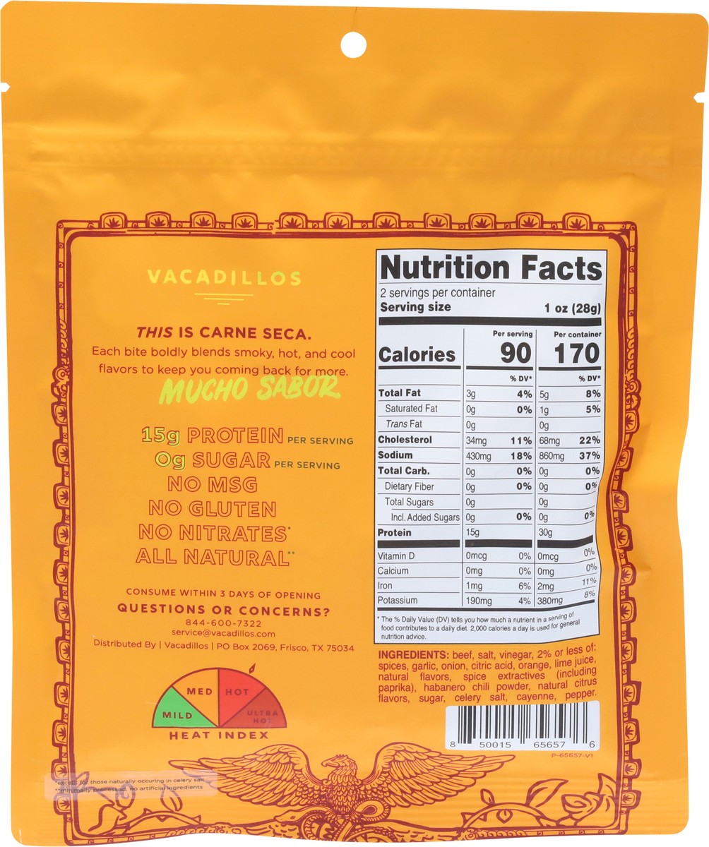 slide 7 of 13, Vacadillos Jerky Carne Seca Habanero, 2 oz