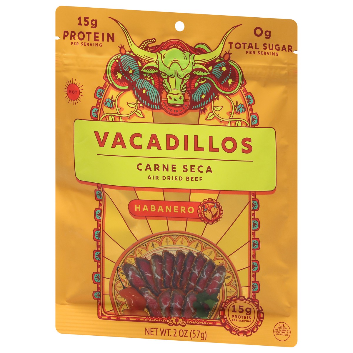 slide 3 of 13, Vacadillos Jerky Carne Seca Habanero, 2 oz