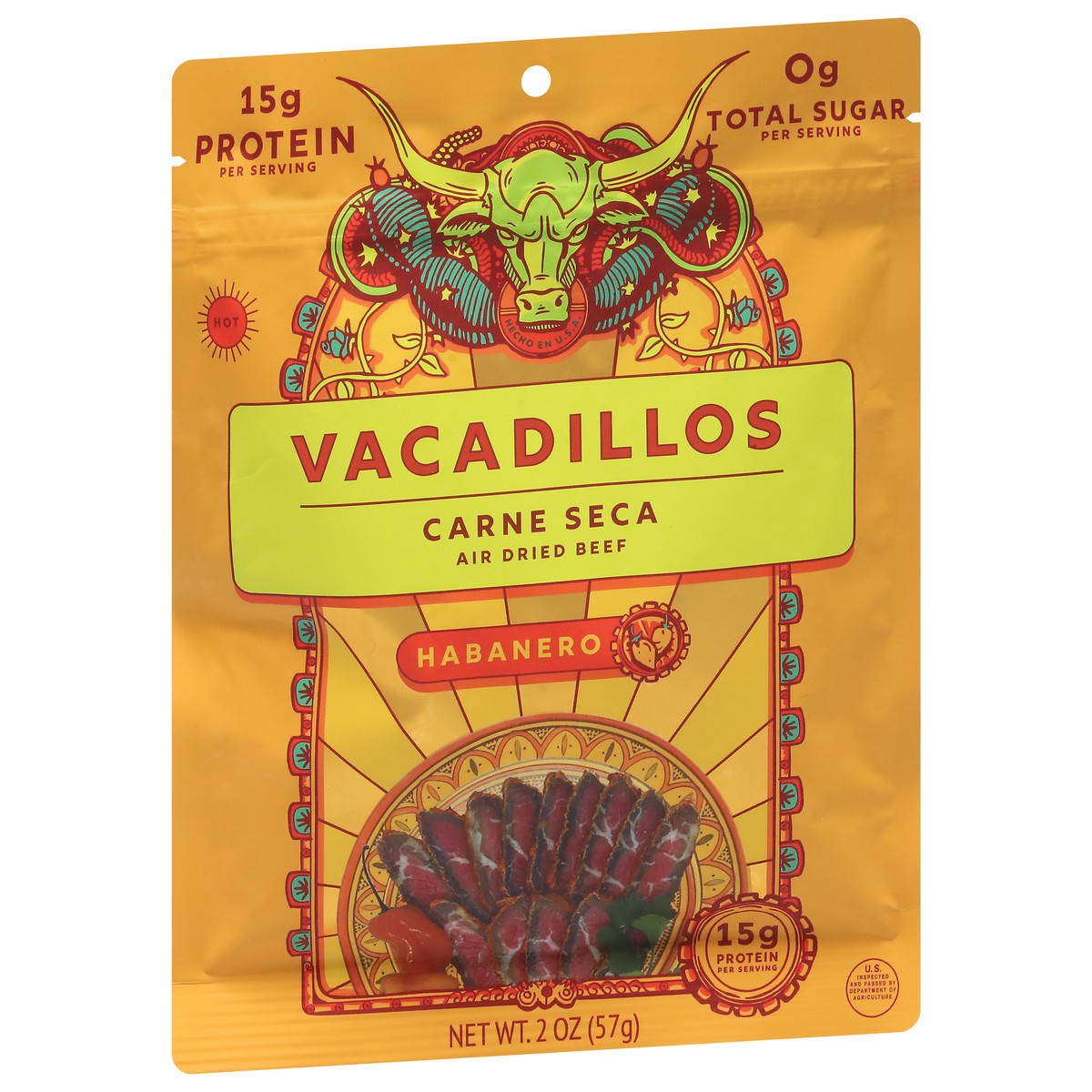 slide 11 of 13, Vacadillos Jerky Carne Seca Habanero, 2 oz
