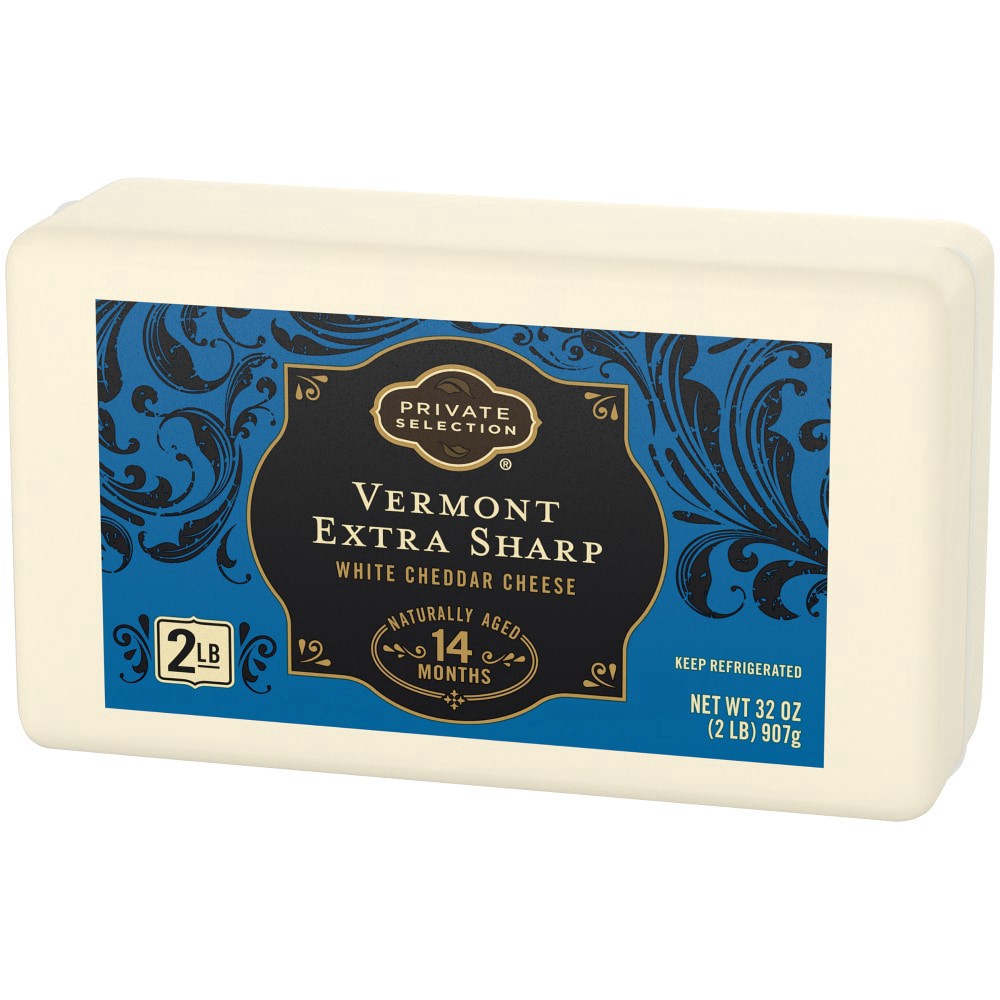 slide 4 of 4, Private Selection Vermont Extra Sharp White Cheddar Cheese Bar, 32 oz