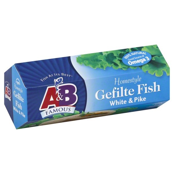 slide 1 of 1, A&B Famous Ab Famous Homestyle Gefilte Fish White Pike, 20 oz