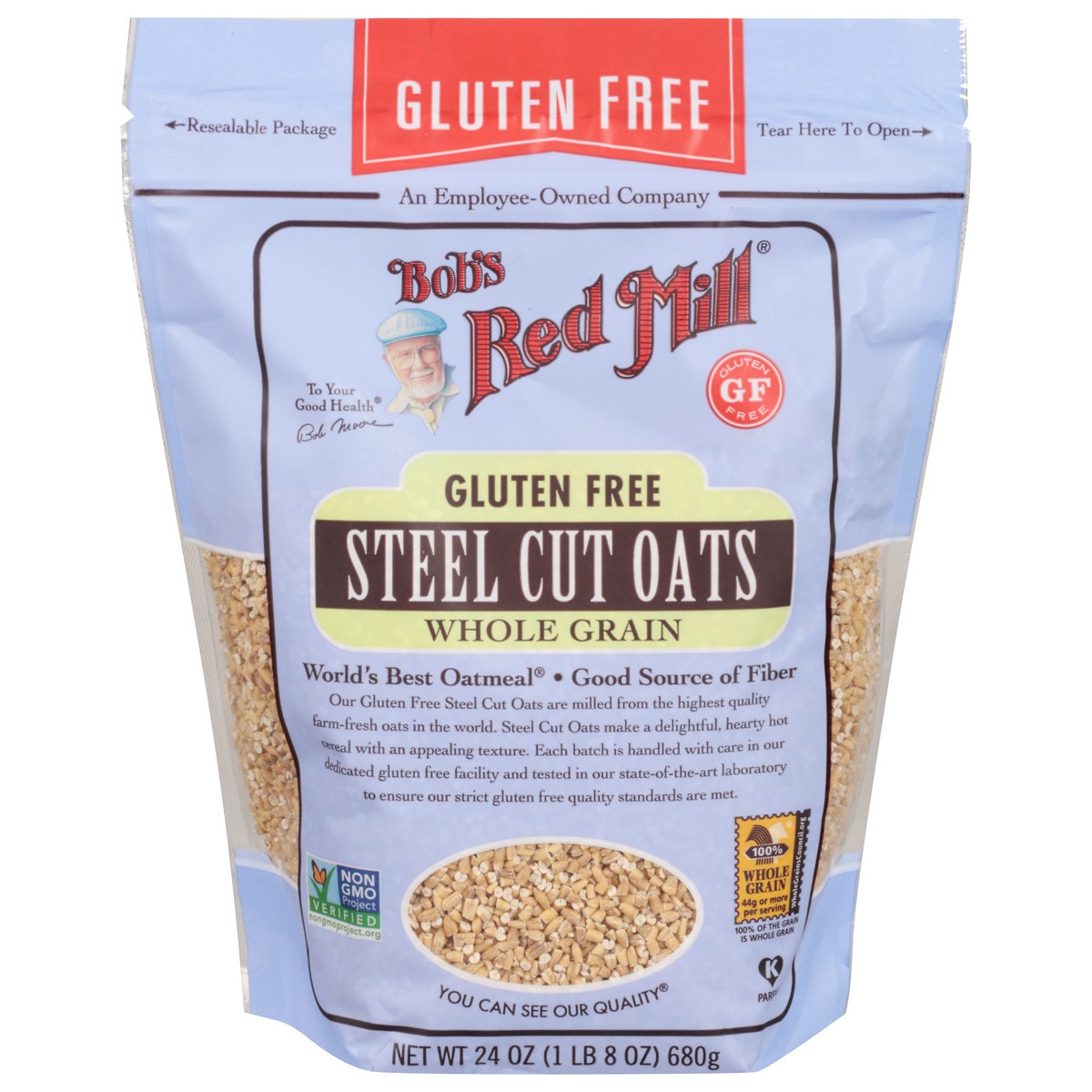 slide 1 of 1, Bob's Red Mill Bob Red Steel Cut Oats Gluten Free, 24 oz