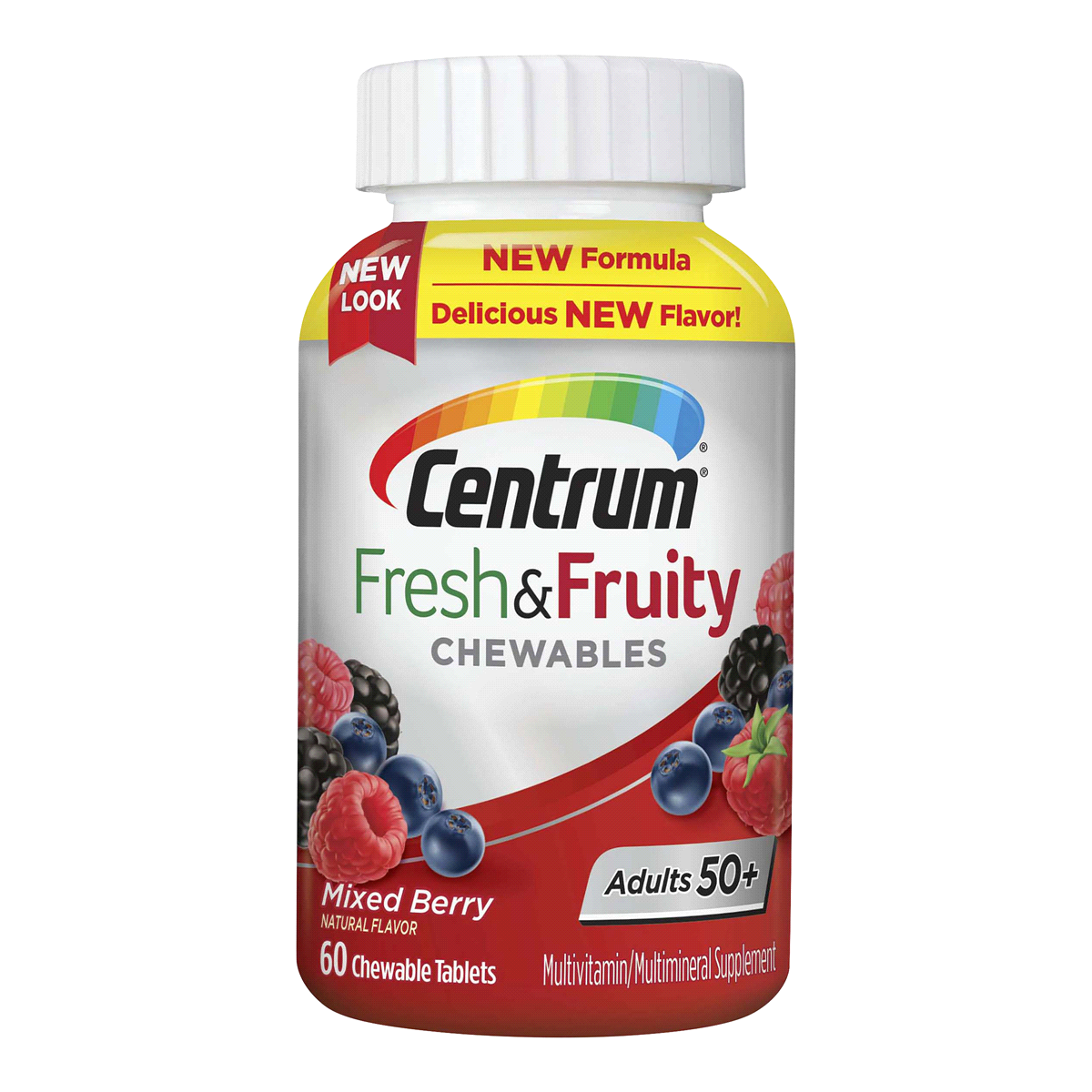 slide 1 of 1, Centrum Silver Chewables Multivitamin/Multimineral Citrus Berry Tablets, 60 ct