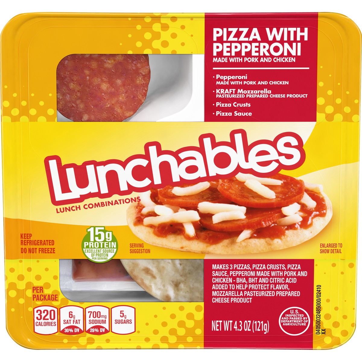 slide 1 of 8, Lunchables Pizza with Pepperoni, 4.3 oz Tray, 4.3 oz