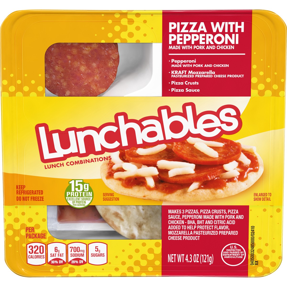 slide 1 of 5, Lunchables Pepperoni Pizza Convenience Meal, 0.27 lb