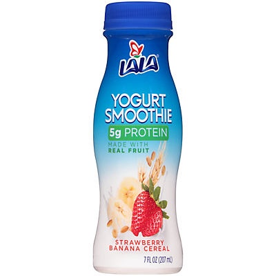 slide 1 of 1, LALA Strawberry Banana Cereal Yogurt Smoothie, 7 fl oz