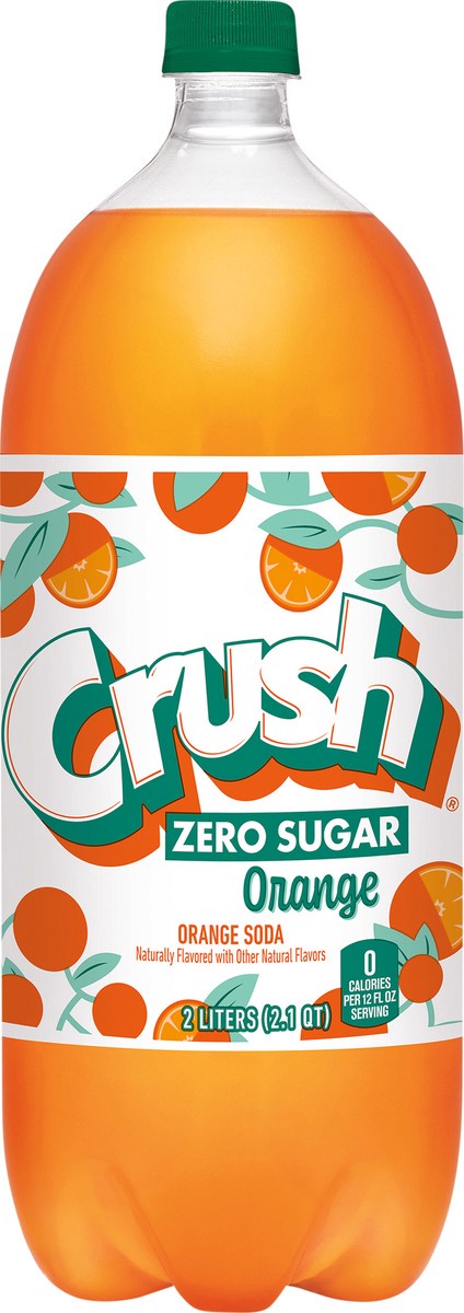 slide 2 of 7, Crush Zero Sugar Orange Soda, 2 L bottle, 2.1 qt