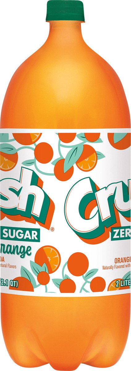 slide 3 of 7, Crush Zero Sugar Orange Soda, 2 L bottle, 2.1 qt