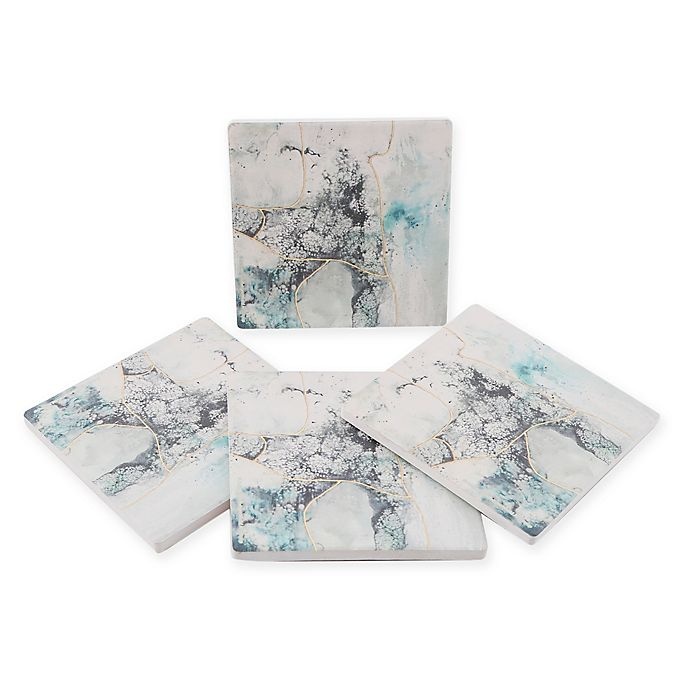 slide 1 of 2, Thirstystone Dolomite Sea Glass Square Coasters, 4 ct